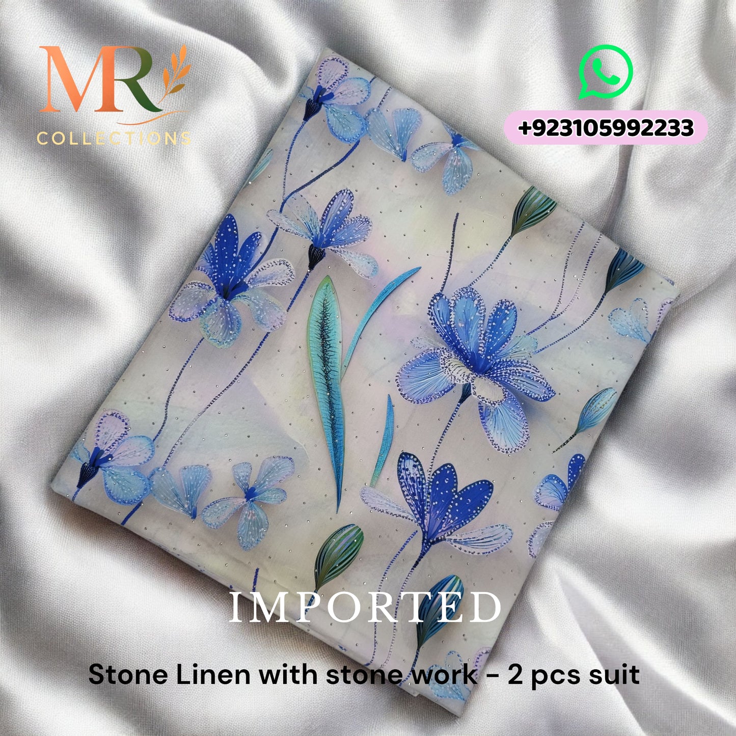 Stone Linen with Stone Work - 2 Pcs