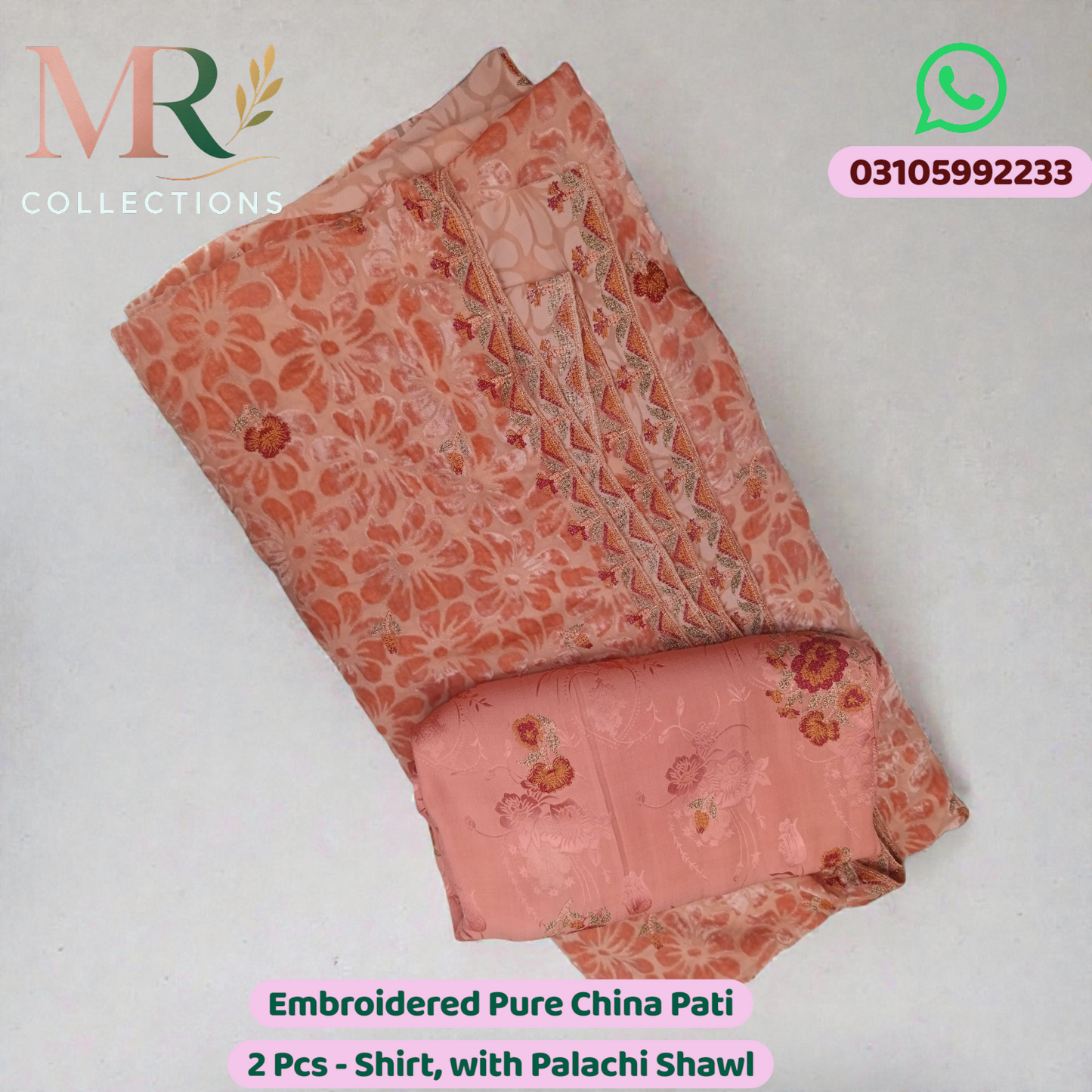 Embroidered Pure China Patti