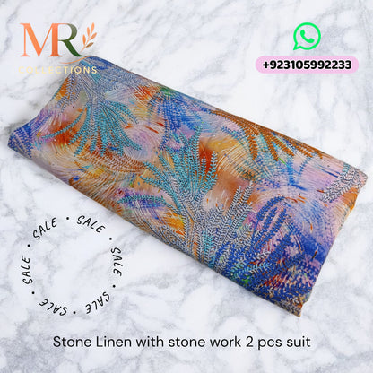 Stone Linen with Stone Work - 2 Pcs