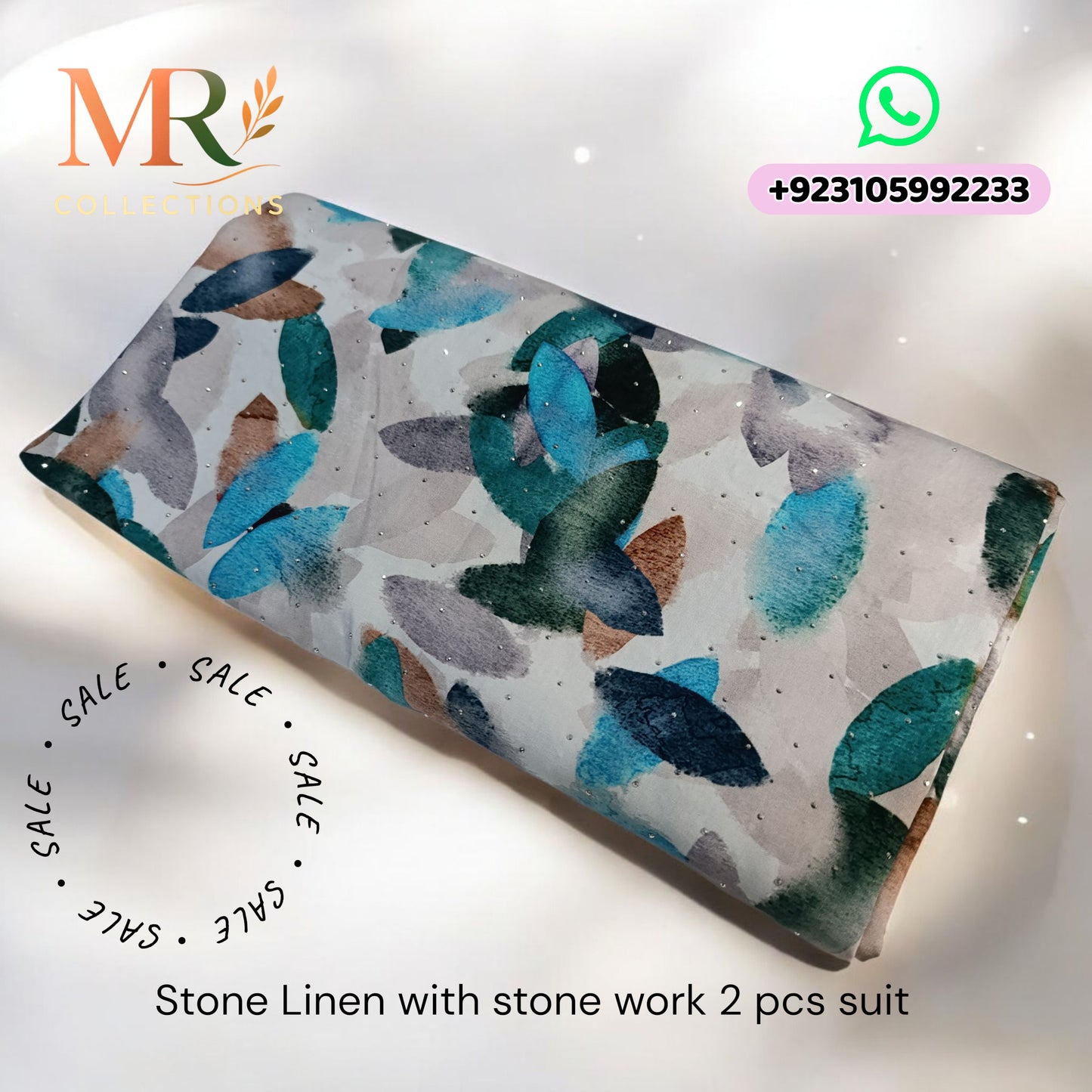 Stone Linen with Stone Work - 2 Pcs