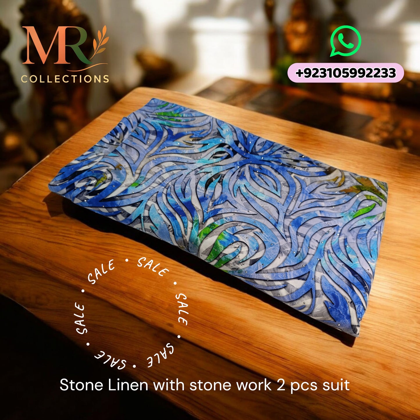 Stone Linen with Stone Work - 2 Pcs
