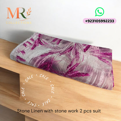 Stone Linen with Stone Work - 2 Pcs