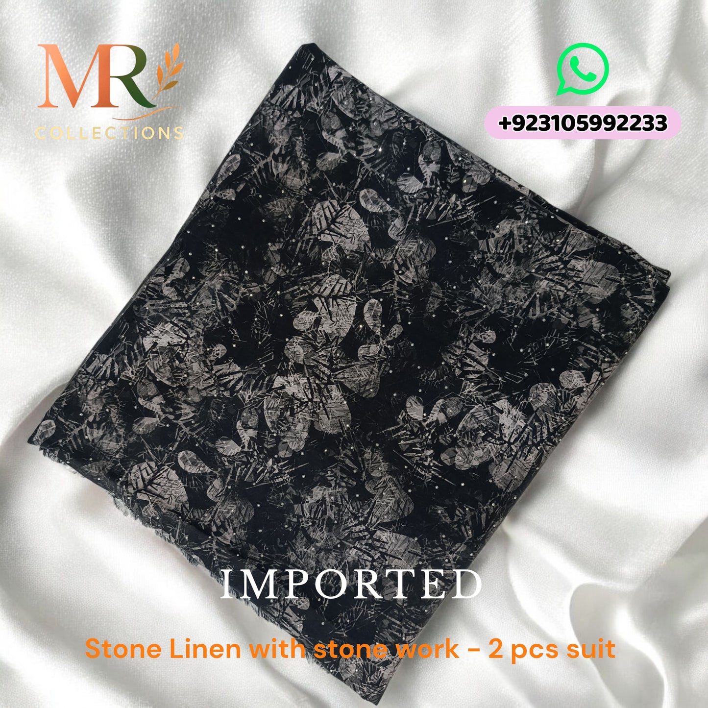 Stone Linen with Stone Work - 2 Pcs