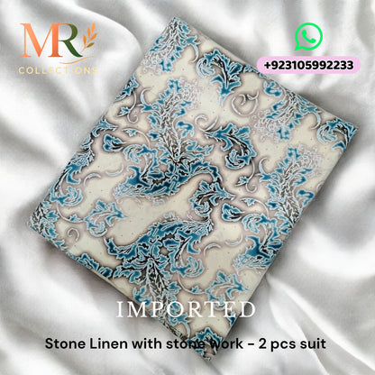 Stone Linen with Stone Work - 2 Pcs
