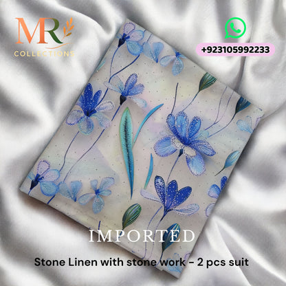 Stone Linen with Stone Work - 2 Pcs
