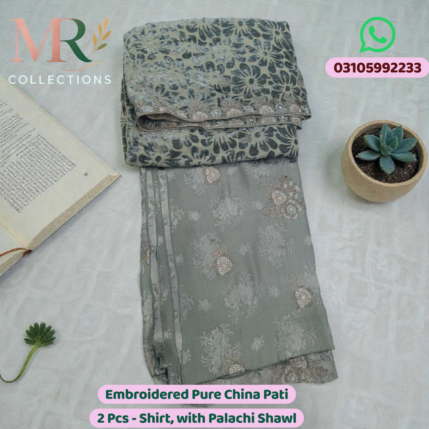 Embroidered Pure China Patti