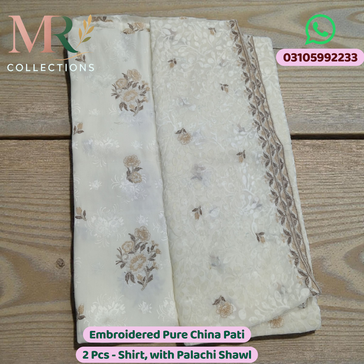 Embroidered Pure China Patti