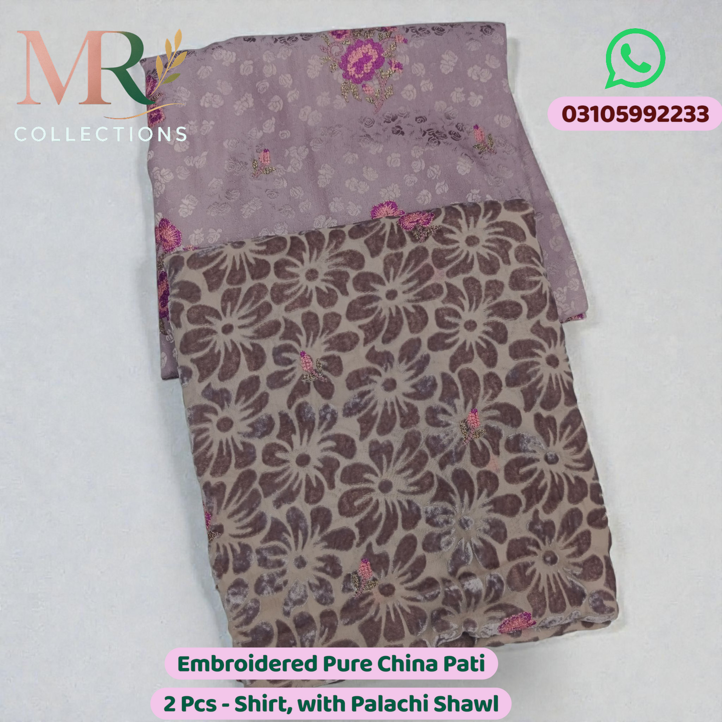 Embroidered Pure China Patti