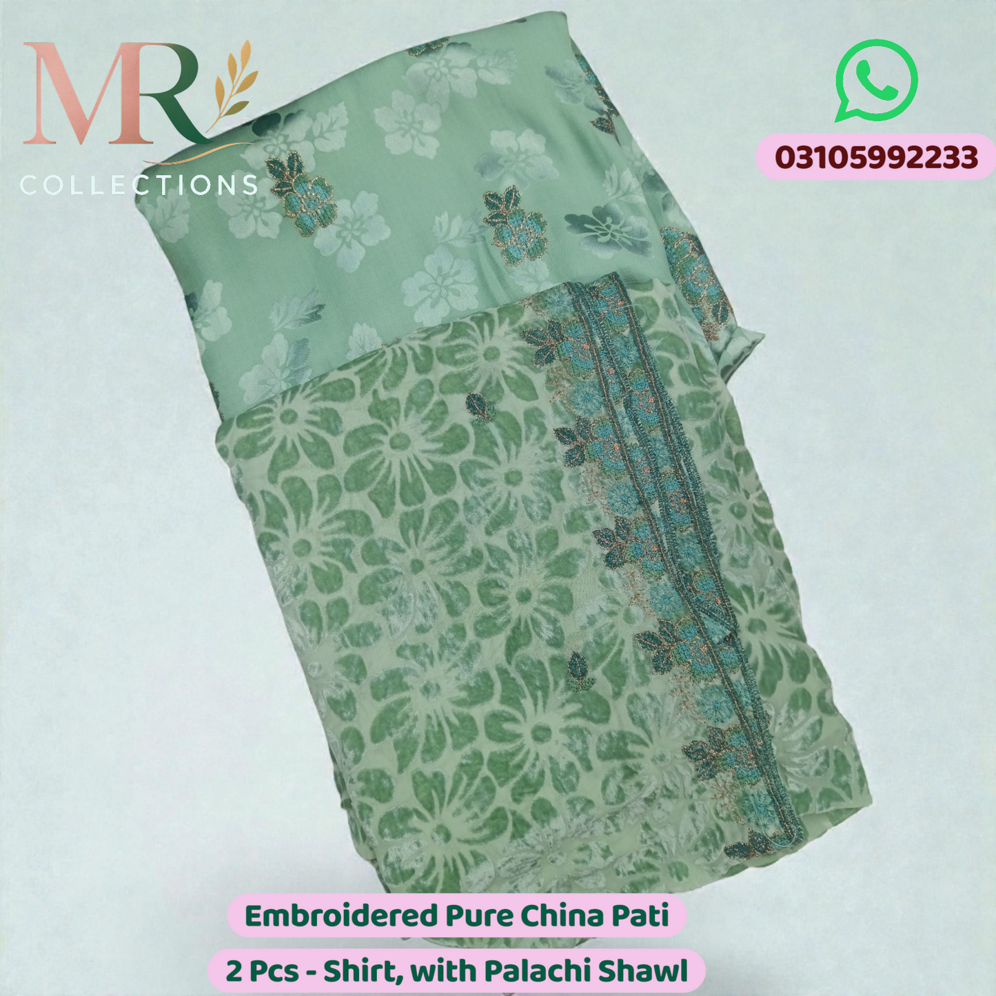 Embroidered Pure China Patti